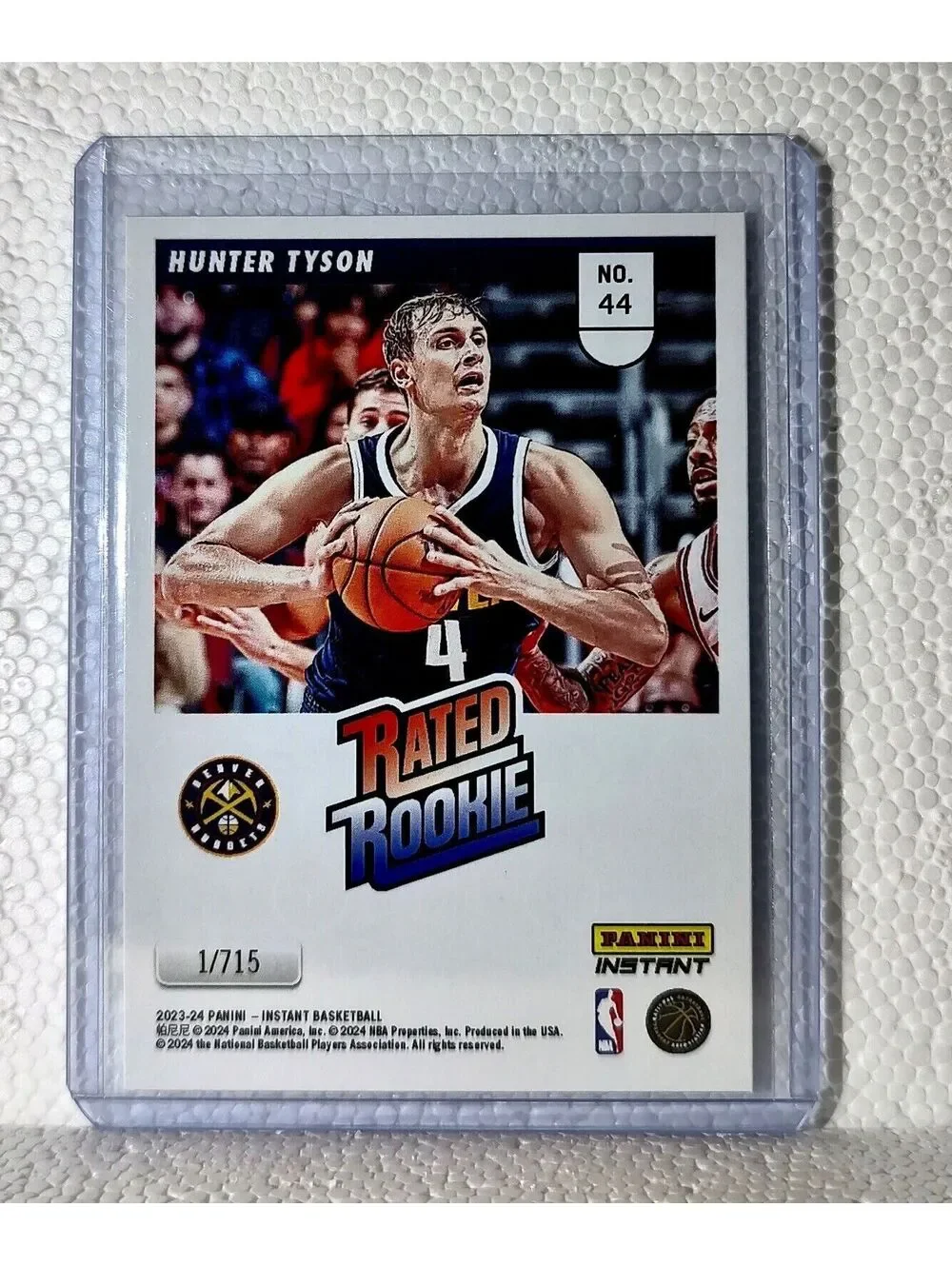 Hunter Tyson 2023-24 Panini NBA #44 Rated Rookie Retro Card Nuggets 1/715